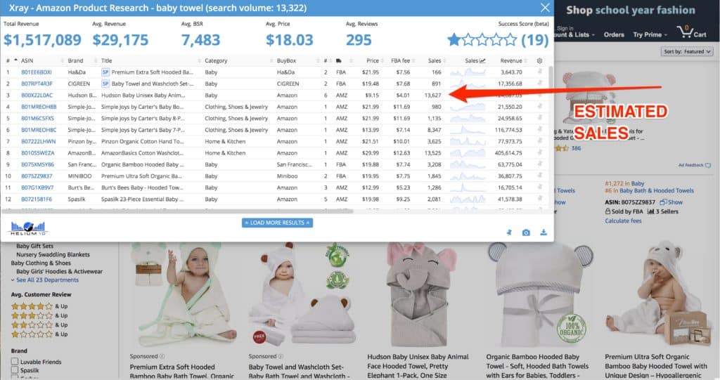 sales estimator amazon